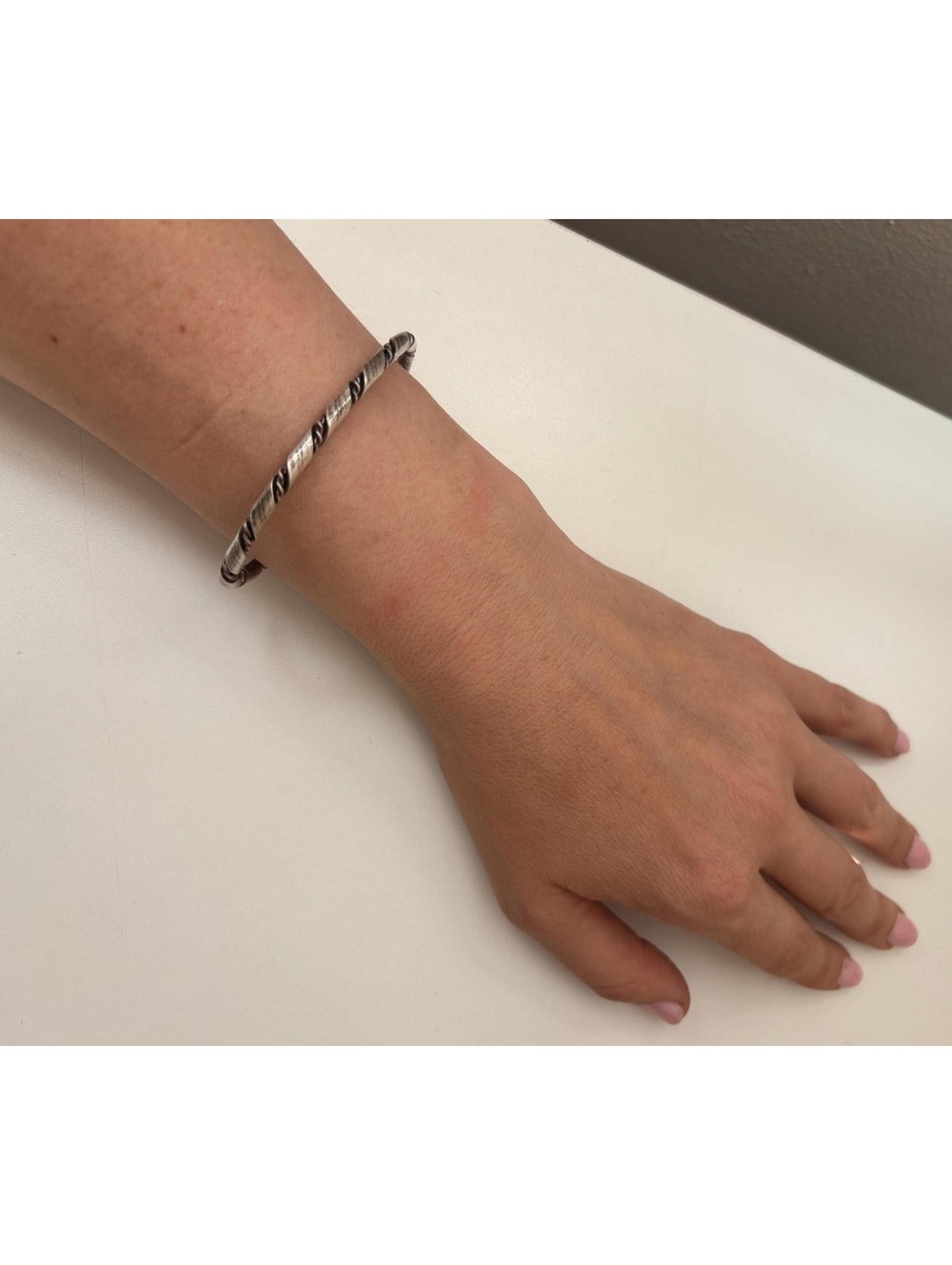 Vintage Sterling Silver Twisted Rope Bangle Bracelet